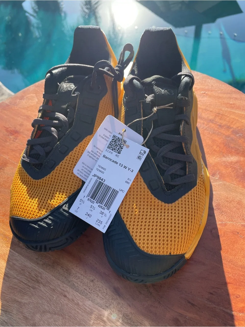 Women's Y-3 Barricade 13 Tennis Shoes Collegiate Gold and Black